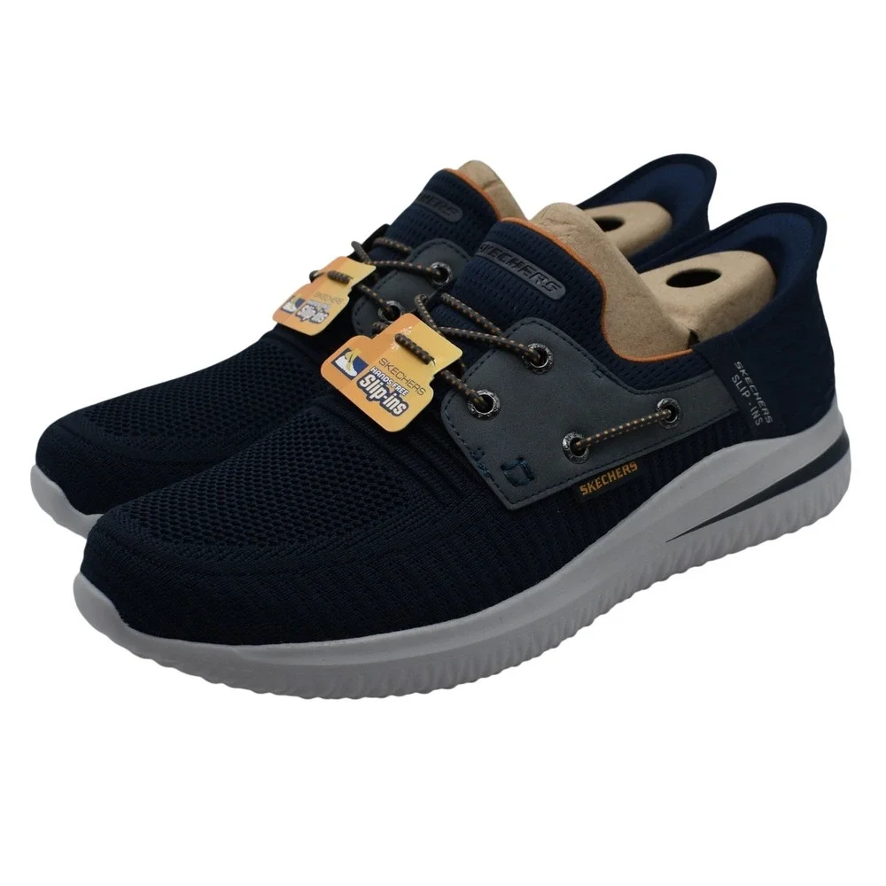 Skechers Delson 3.0 Roth Navy Slip-ins Sneaker Shoe Mens Size 10 Memory Foam NEW